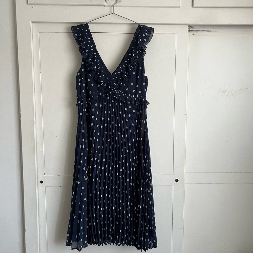 Sezane Rachelle Dress - Polka Dot Navy - Picture 1 of 10
